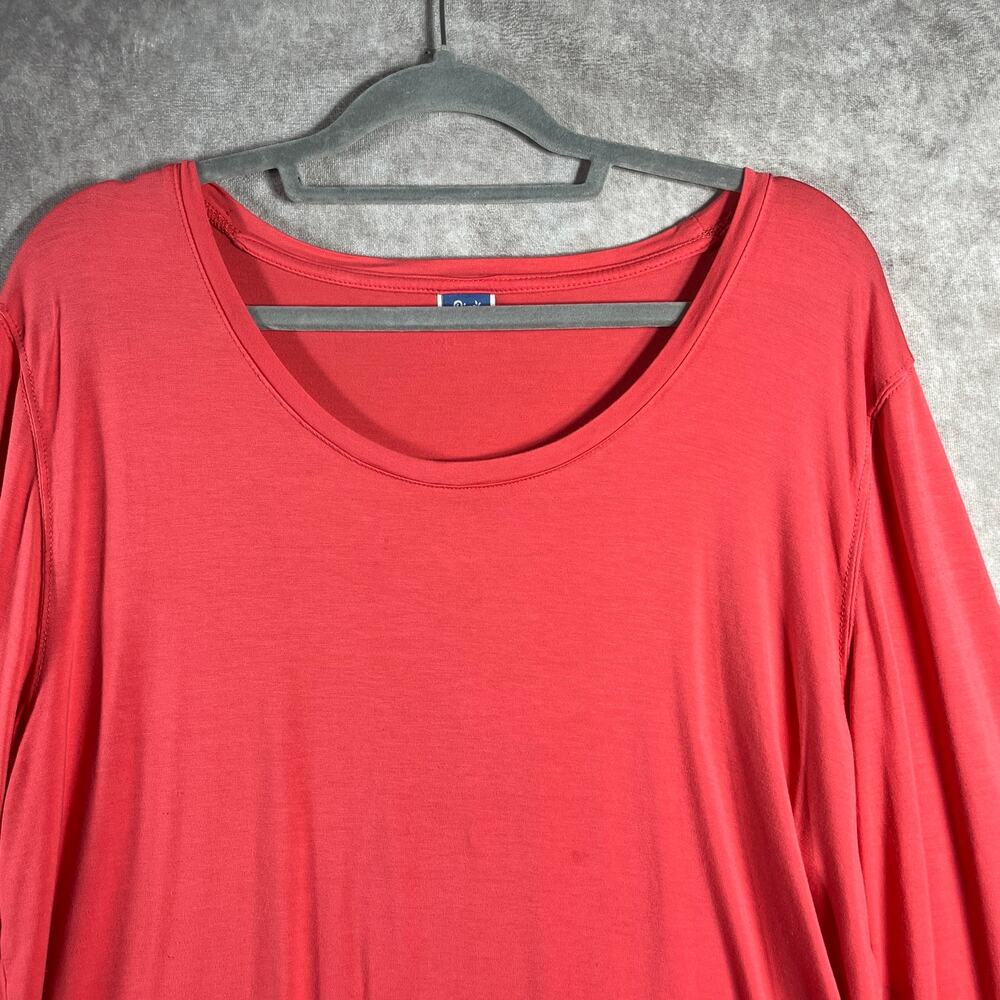 Rip Skirt Top Womens XXL Red Scoop Neck 3/4 Sleeves Minimalist Casual Stretch